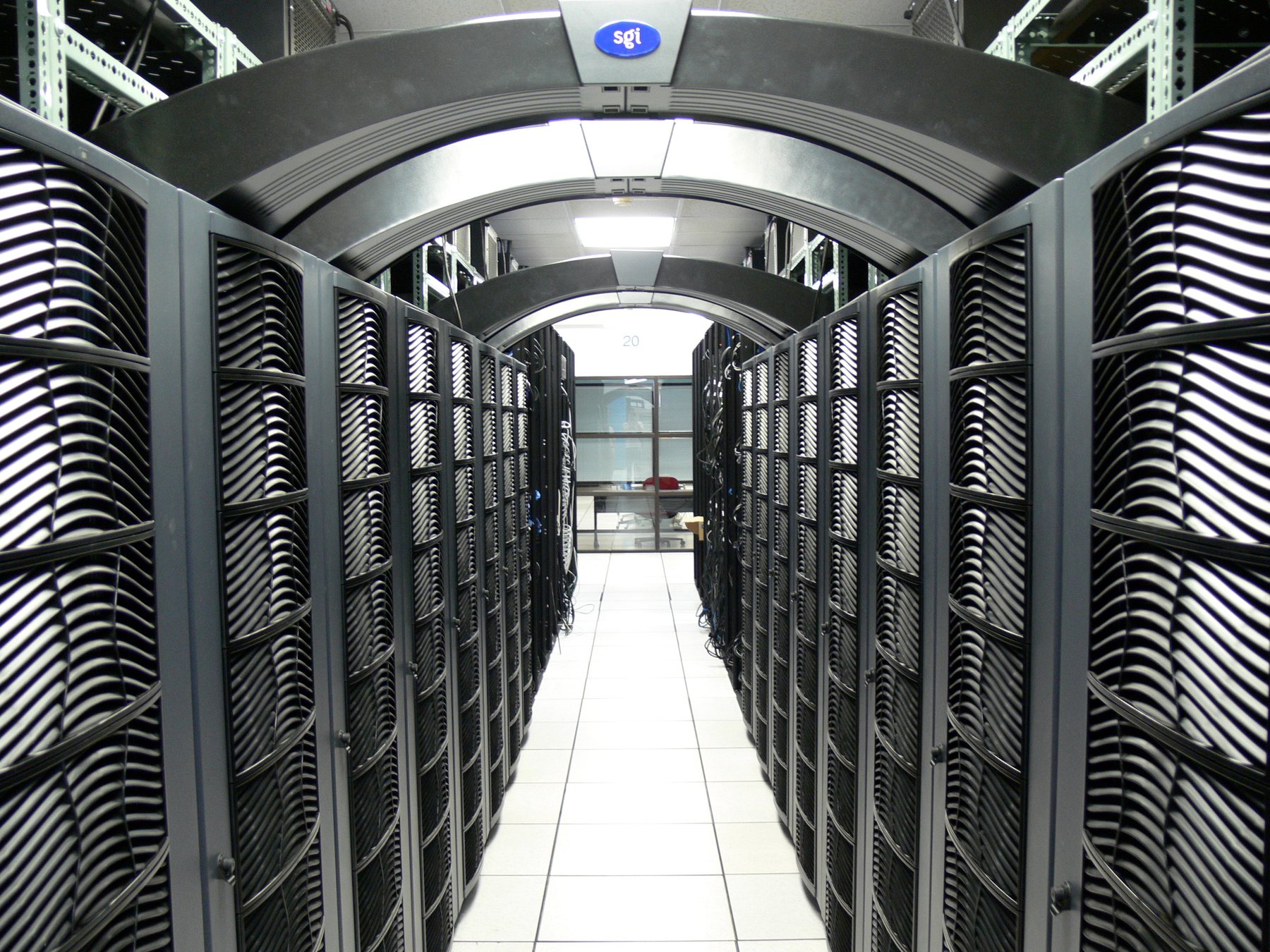 Rows of data center infrastructure