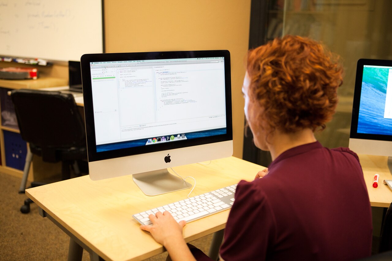 Engineer working at a computer